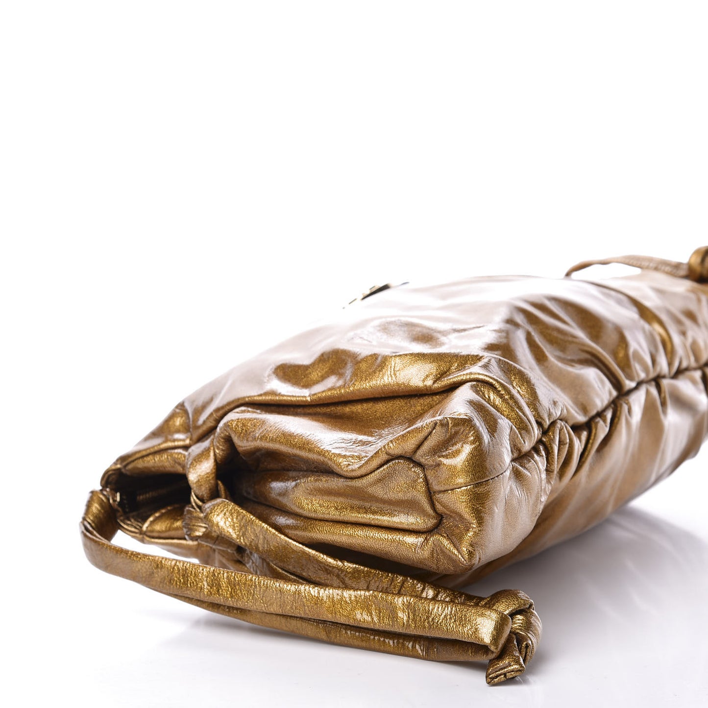 Patent Hysteria Large Clutch Metallic Gold