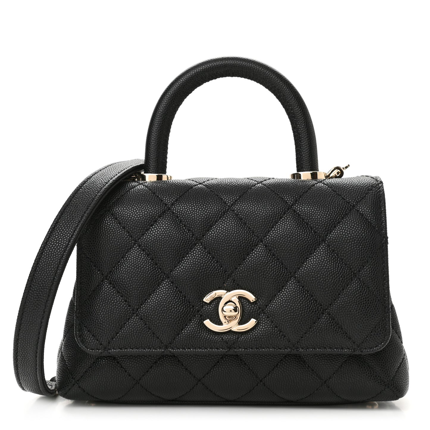 Caviar Quilted Extra Mini Coco Handle Flap Black