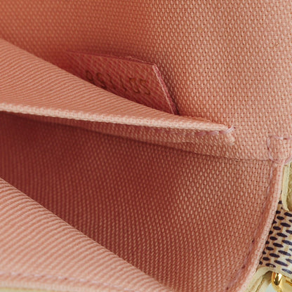 Louis Vuitton Damier Azur Pochette Felicie Chain Wallet Rose Ballerine 9 of 9