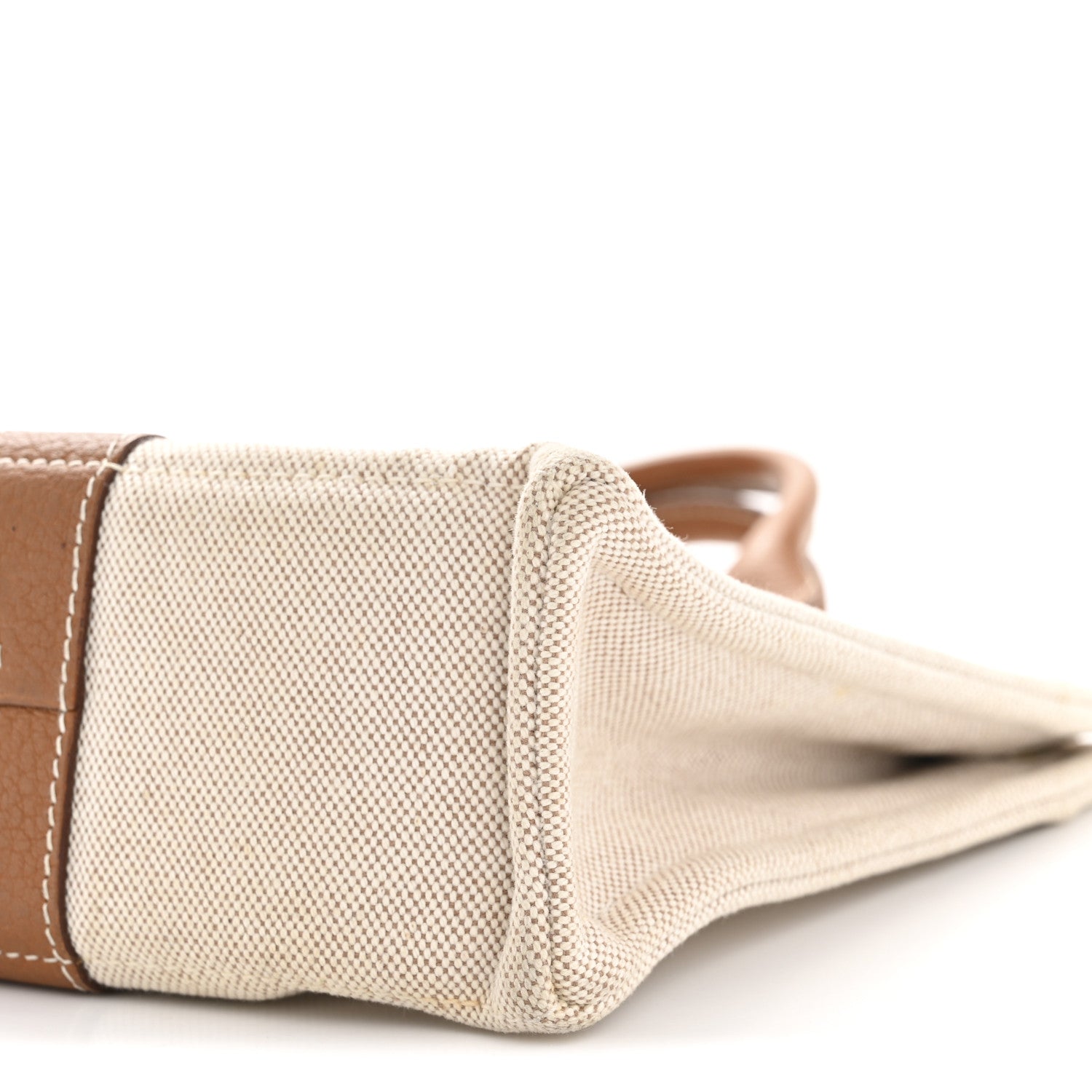 Hermes Toile Taurillon Clemence Sac Harnais Tote PM Beige Gold 10 of 13