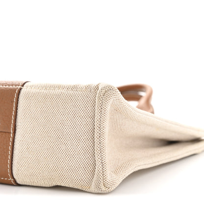 Hermes Toile Taurillon Clemence Sac Harnais Tote PM Beige Gold 10 of 13