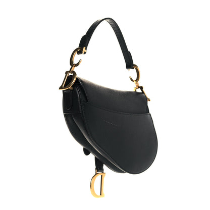 Christian Dior Grained Calfskin Mini Saddle Bag Black 2 of 10