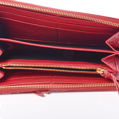 Balenciaga Agneau Classic Gold Hardware Continental Zip Around Wallet Rouge Sapphire 5 of 15