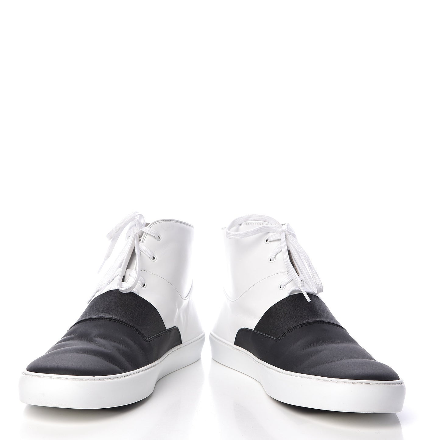 Calfskin Mens High Top Sneakers 45 Black
