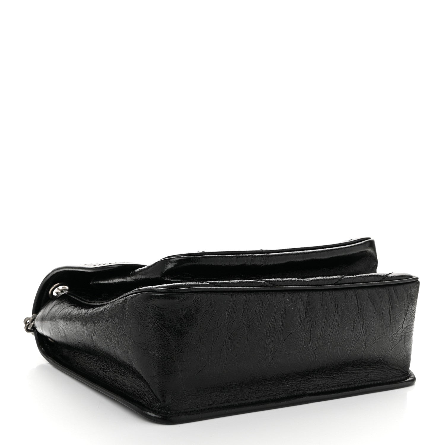 Saint Laurent Crinkled Calfskin Matelasse Monogram Medium Niki Chain Satchel Black 4 of 10