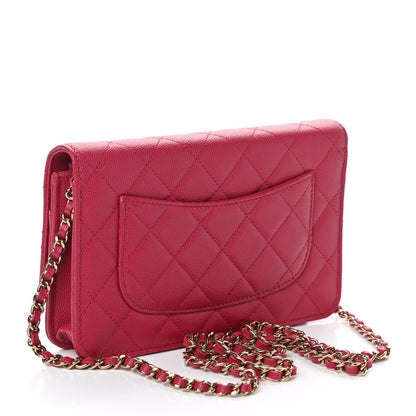 Chanel Caviar Quilted Wallet On Chain WOC Dark Pink 3 of 11