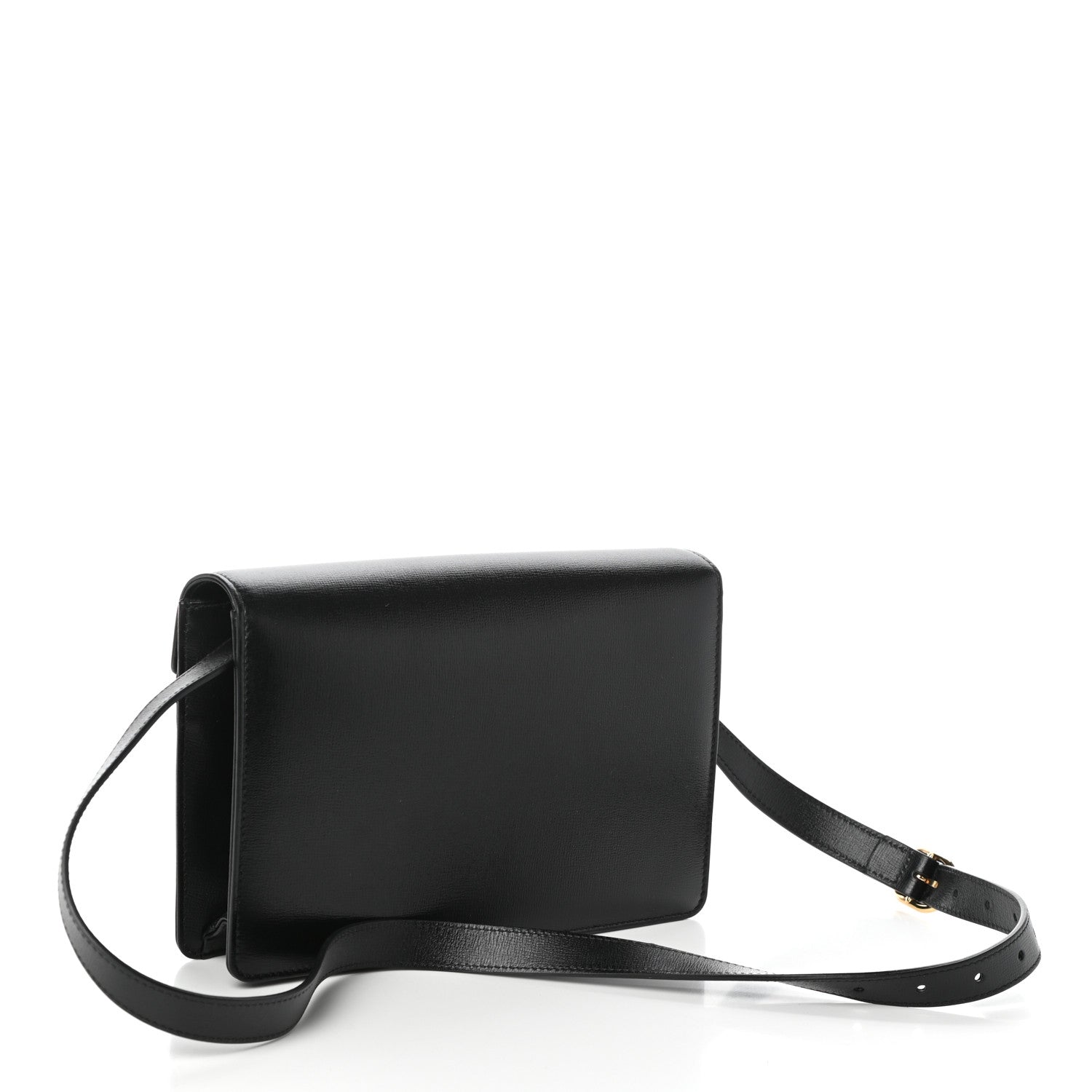 Gucci Textured Calfskin Small Torchon GG Ring Shoulder Bag Black 3 of 9