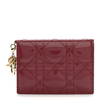 Christian Dior Patent Cannage Small Lady Dior Flap Card Holder Pink 1 of 7