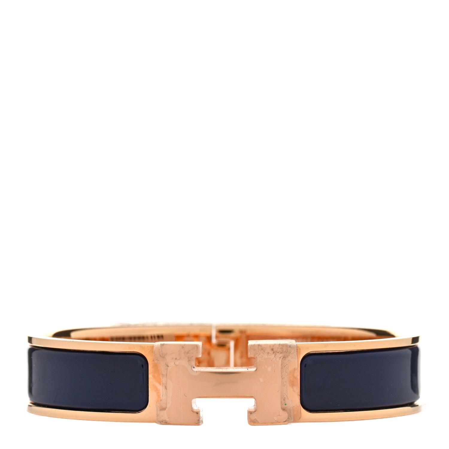 Hermes Narrow Enamel Clic Clac H Bracelet PM Bleu Abysse 1 of 5