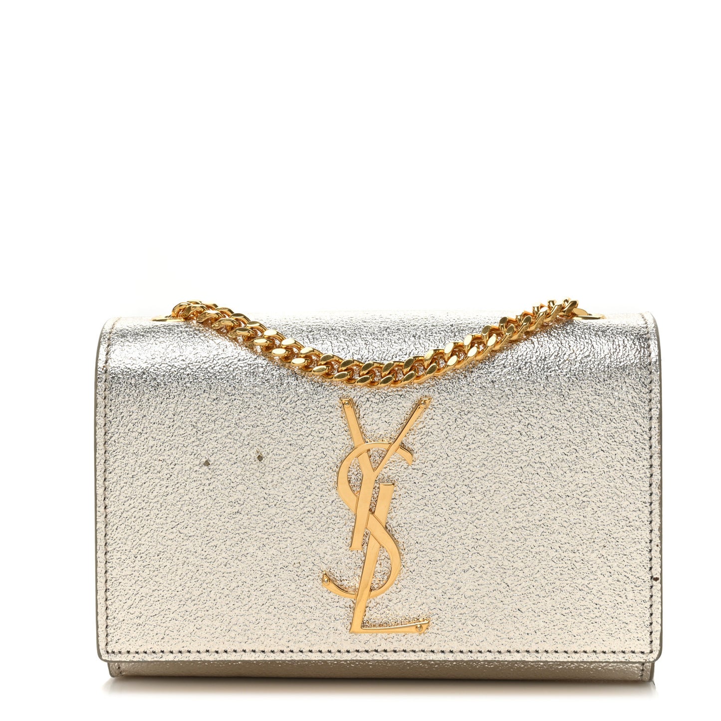 Metallic Calfskin Small Classic Monogram Kate Satchel Platine