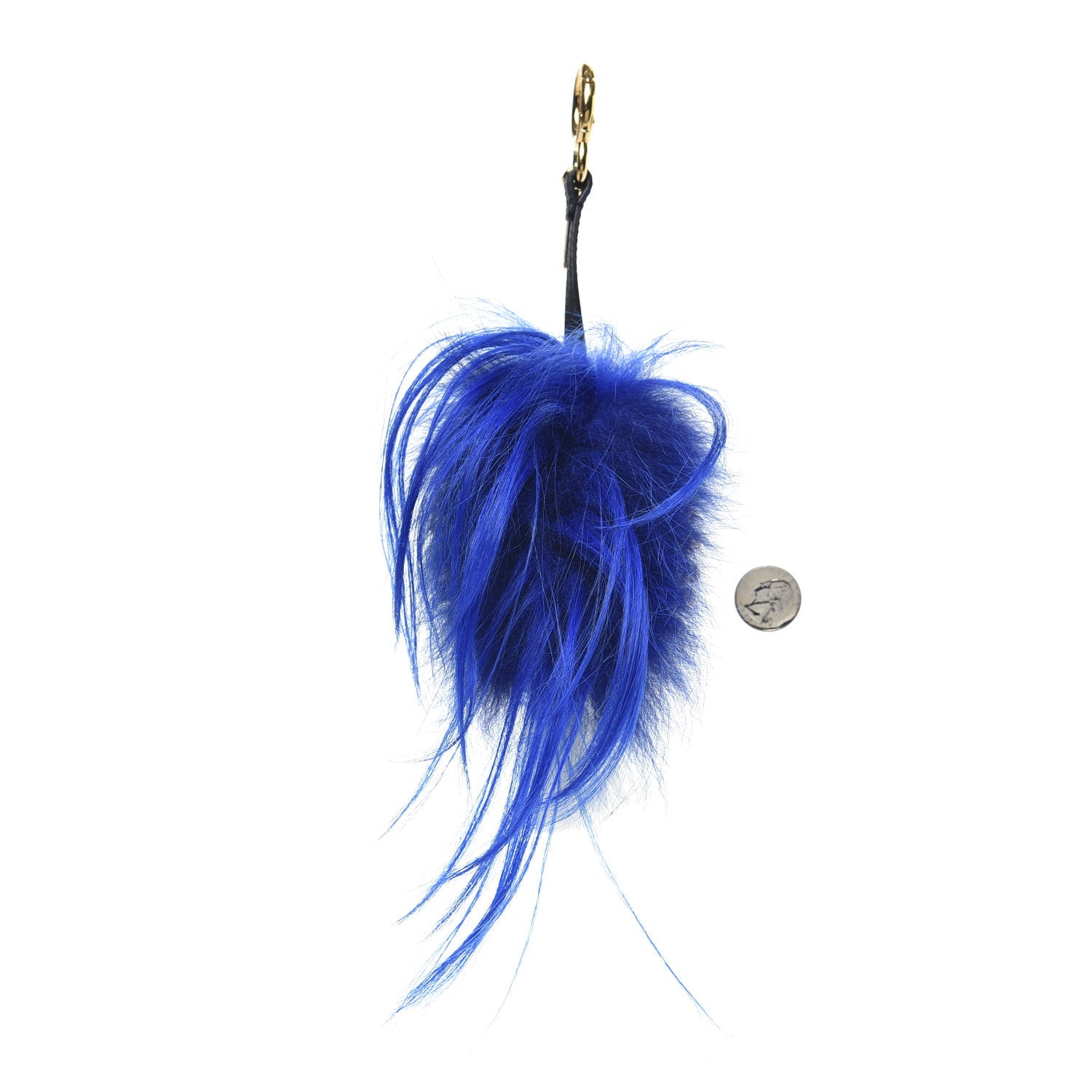 Fendi Shiny Nappa Goat Fox Fur Studded Punkito Karlito Bag Charm White Black Blue Neon 2 of 3