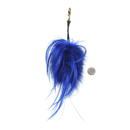 Fendi Shiny Nappa Goat Fox Fur Studded Punkito Karlito Bag Charm White Black Blue Neon 2 of 3