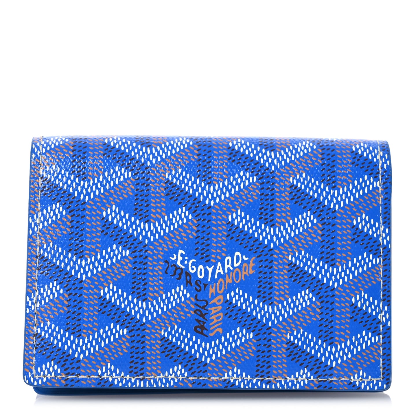 Goyardine Business Card Holder Sky Blue