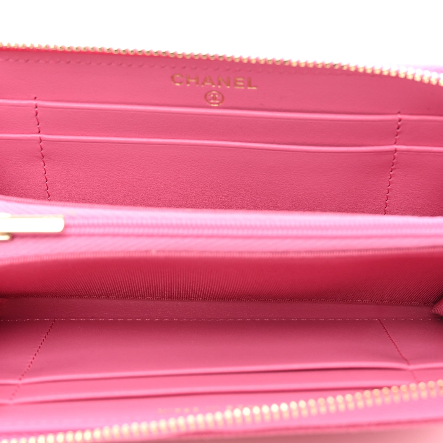 Chanel Caviar Quilted Medium Zip Around Wallet Pink 5 of 9