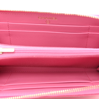 Chanel Caviar Quilted Medium Zip Around Wallet Pink 5 of 9