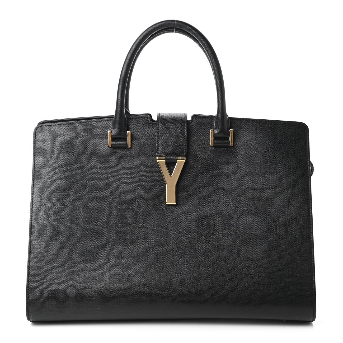 Textured Calfskin Medium Classic Y Cabas Black