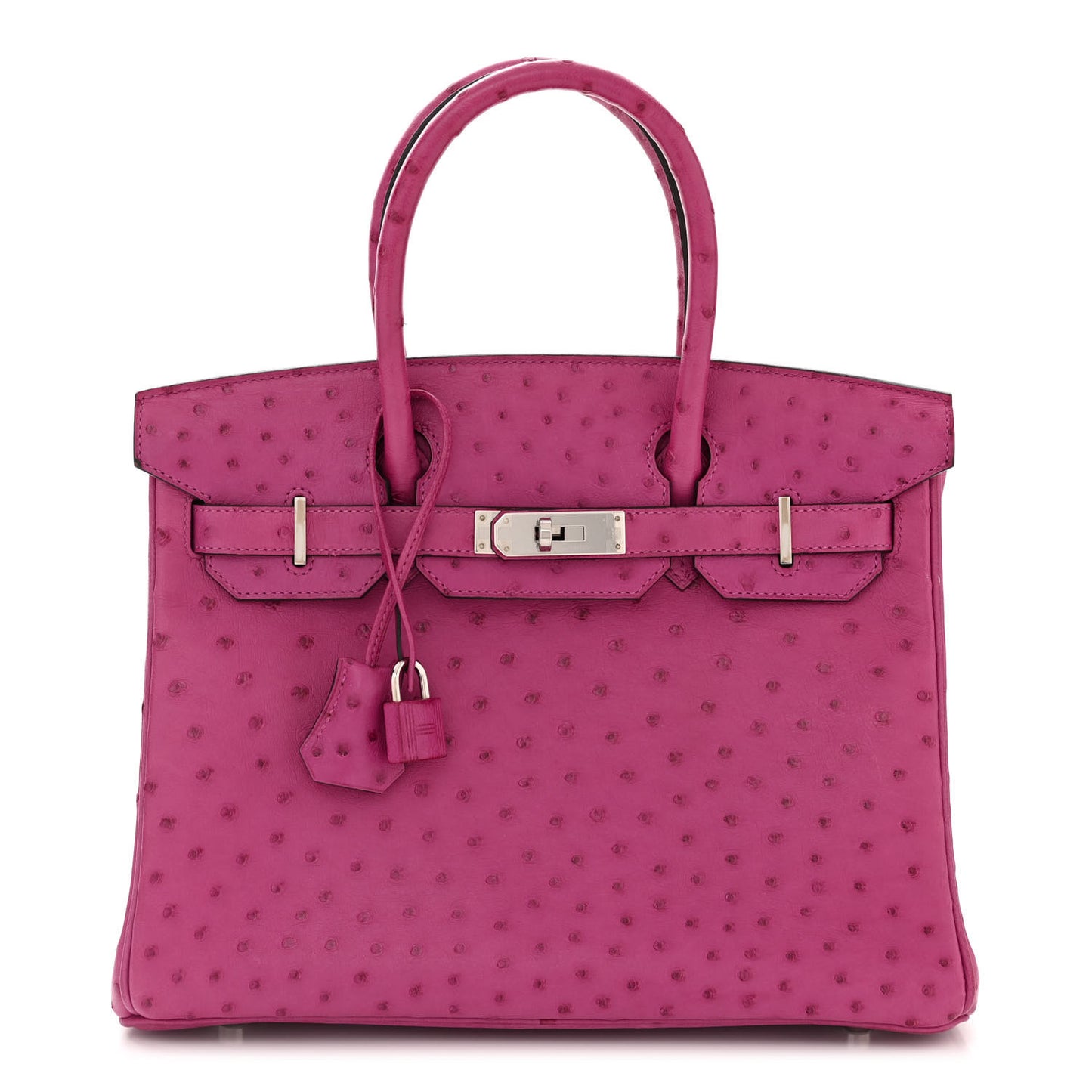 Ostrich Birkin 30 Rose Pourpre