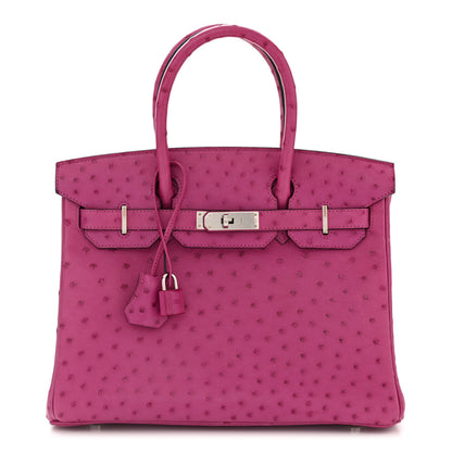 Hermes Ostrich Birkin 30 Rose Pourpre 1 of 12