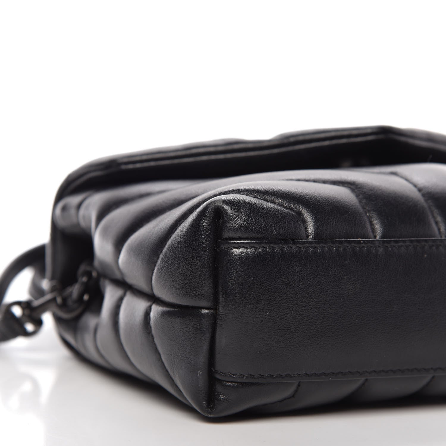 Saint Laurent Calfskin Y Quilted Monogram Toy Loulou Crossbody Bag Black 6 of 10