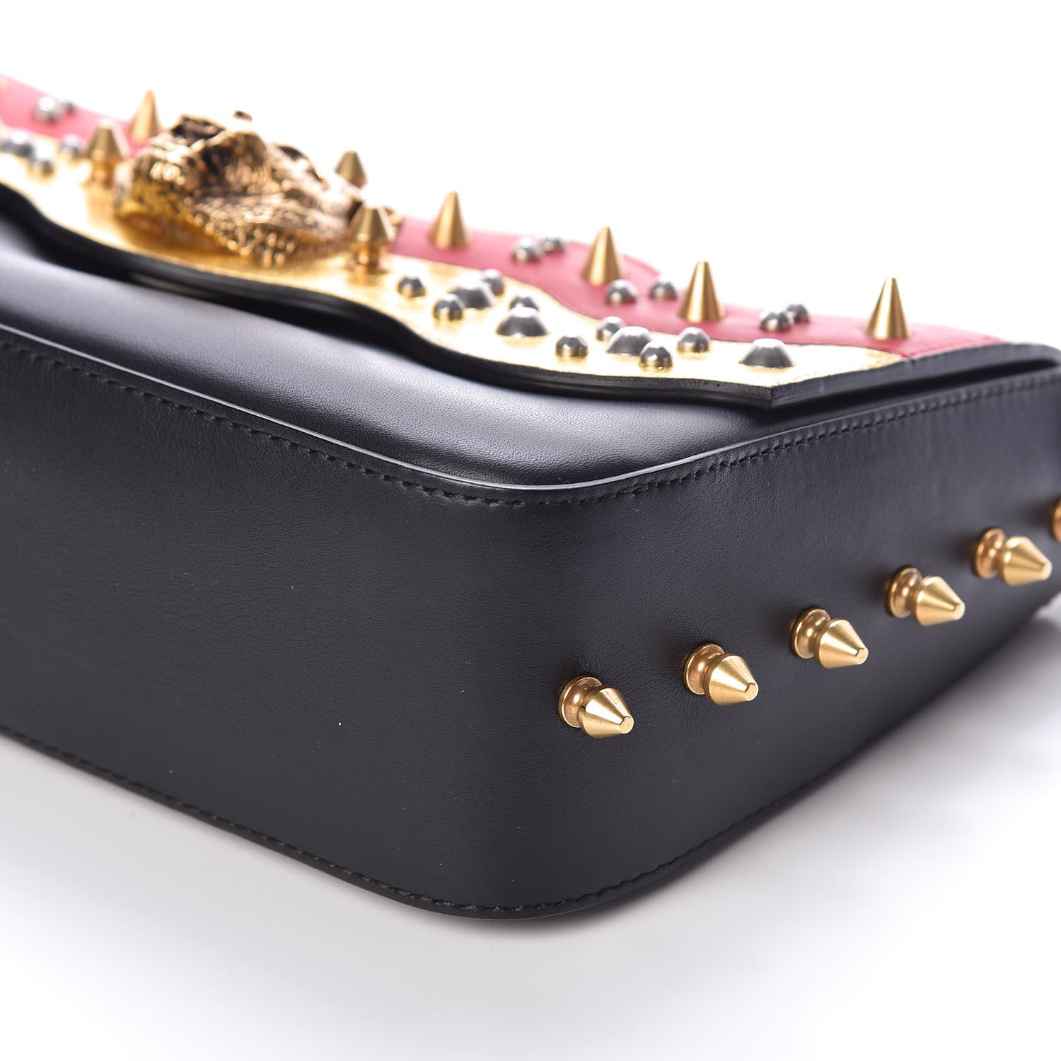 Gucci Nappa Studded Tiger Broadway Chain Shoulder Bag Multicolor 9 of 9