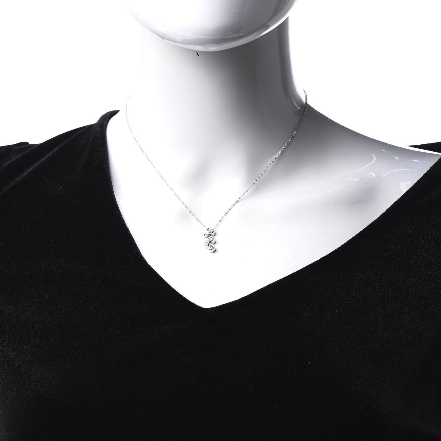 Platinum Diamond Bubble Pendant Necklace
