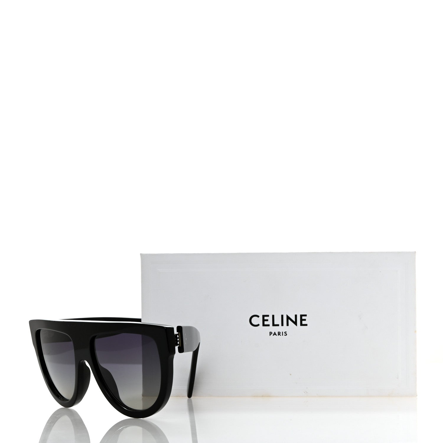 Celine Acetate Polarized Rectangular Sunglasses CL40011N Black 7 of 7