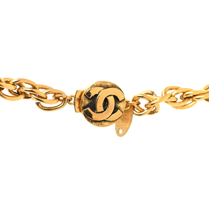 Chanel Crystal Gripoix Poured Glass Pearl Sphere Pendant Necklace Gold Green 4 of 6