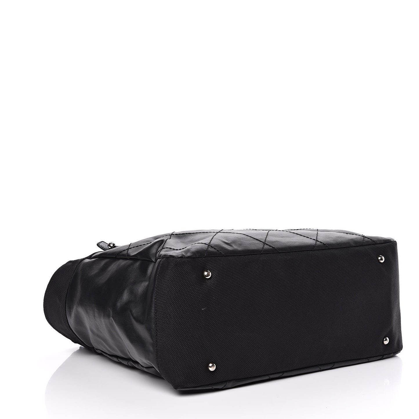 Coated Canvas Large Paris Biarritz Tote Black