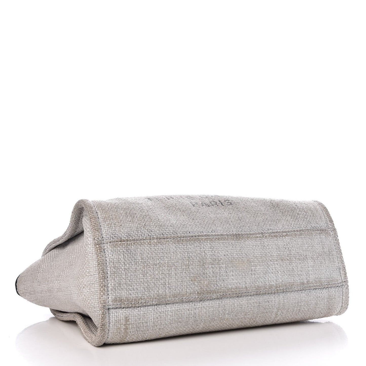 Woven Straw Raffia Deauville Tote Grey