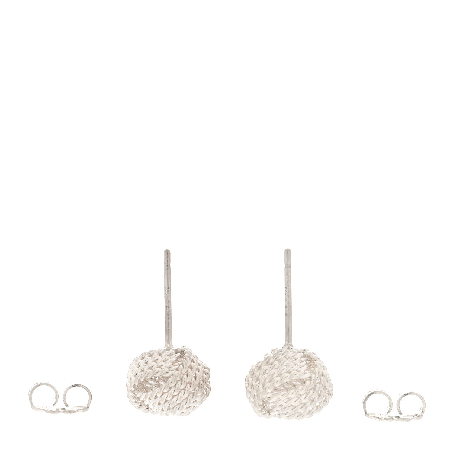 Tiffany Sterling Silver Twist Knot Earrings 3 of 4