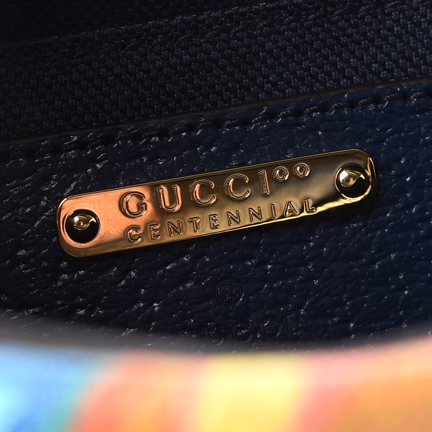 GG Supreme Kaleidoscope Calfskin Script Logo Gucci 100 Camera Bag Blue Orange Multicolor Blue Agata