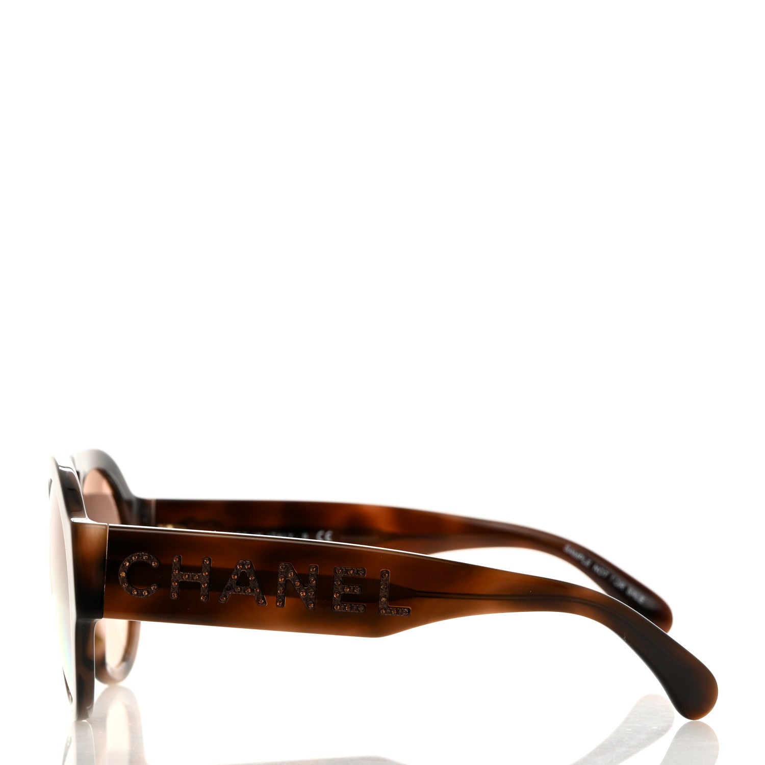 Chanel Resin Crystal Polarized Sunglasses 5419-B Tortoise 3 of 9
