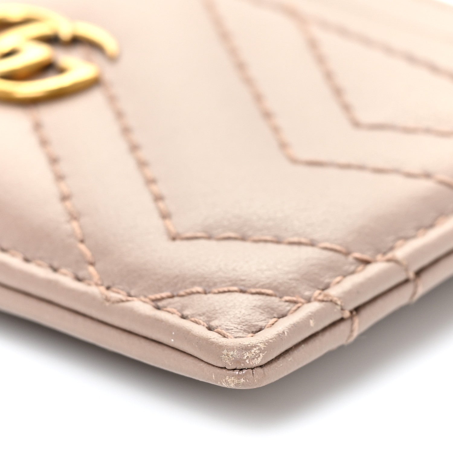 Gucci Calfskin Matelasse GG Marmont Card Holder Porcelain Rose 9 of 9
