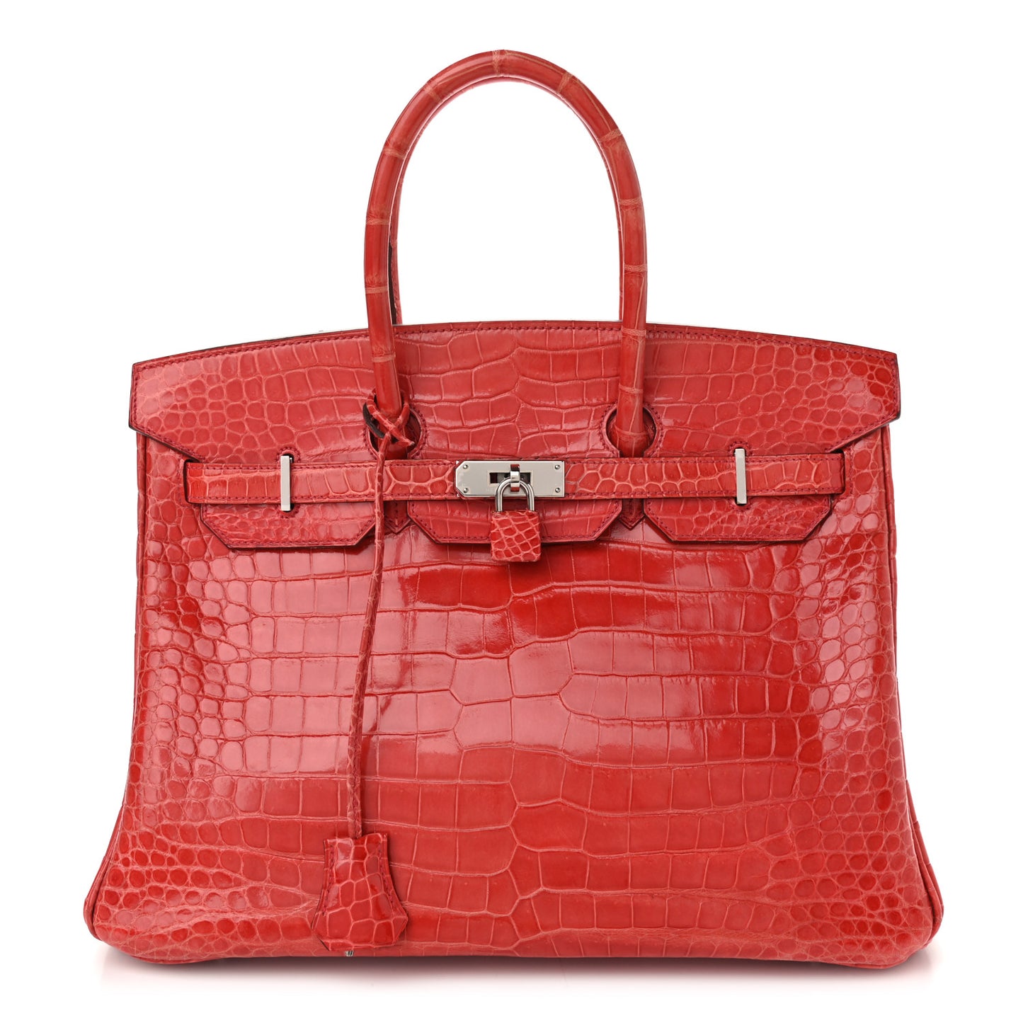 Shiny Porosus Crocodile Birkin 35 Bougainvillea