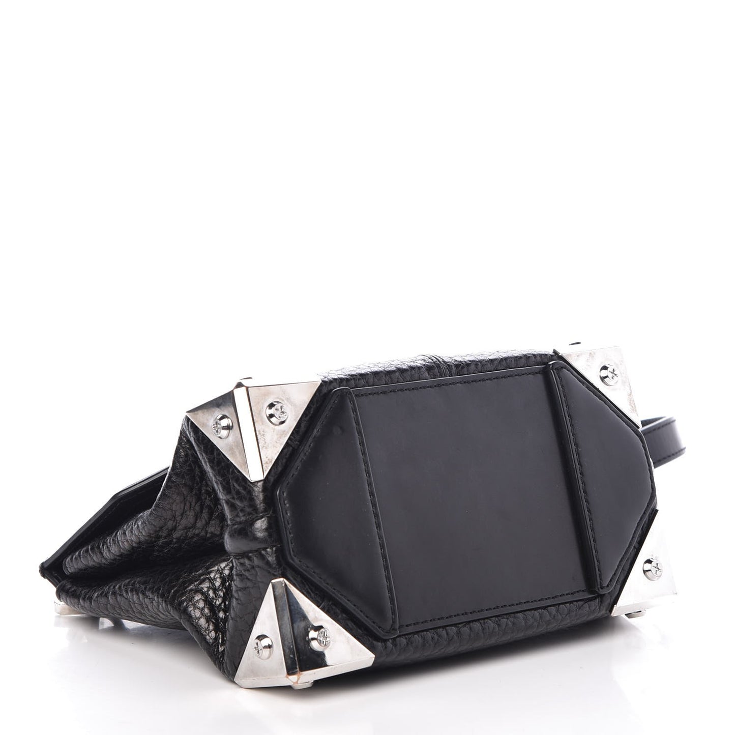 Calfskin Small Marion Tote Black Silver Hardware
