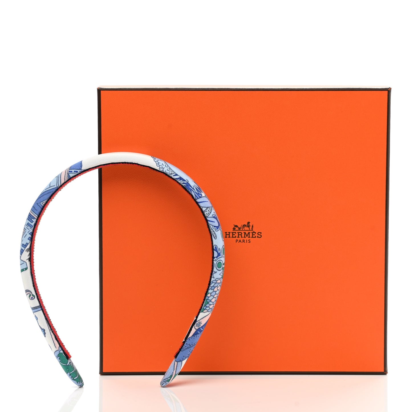 Silk Twill La Folle Parade Elsa Headband Bleu Jean
