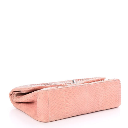 Chanel Matte Python Jumbo Double Flap Pink 5 of 8