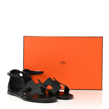 Hermes Epsom Santorini Sandals 35 Black 10 of 10