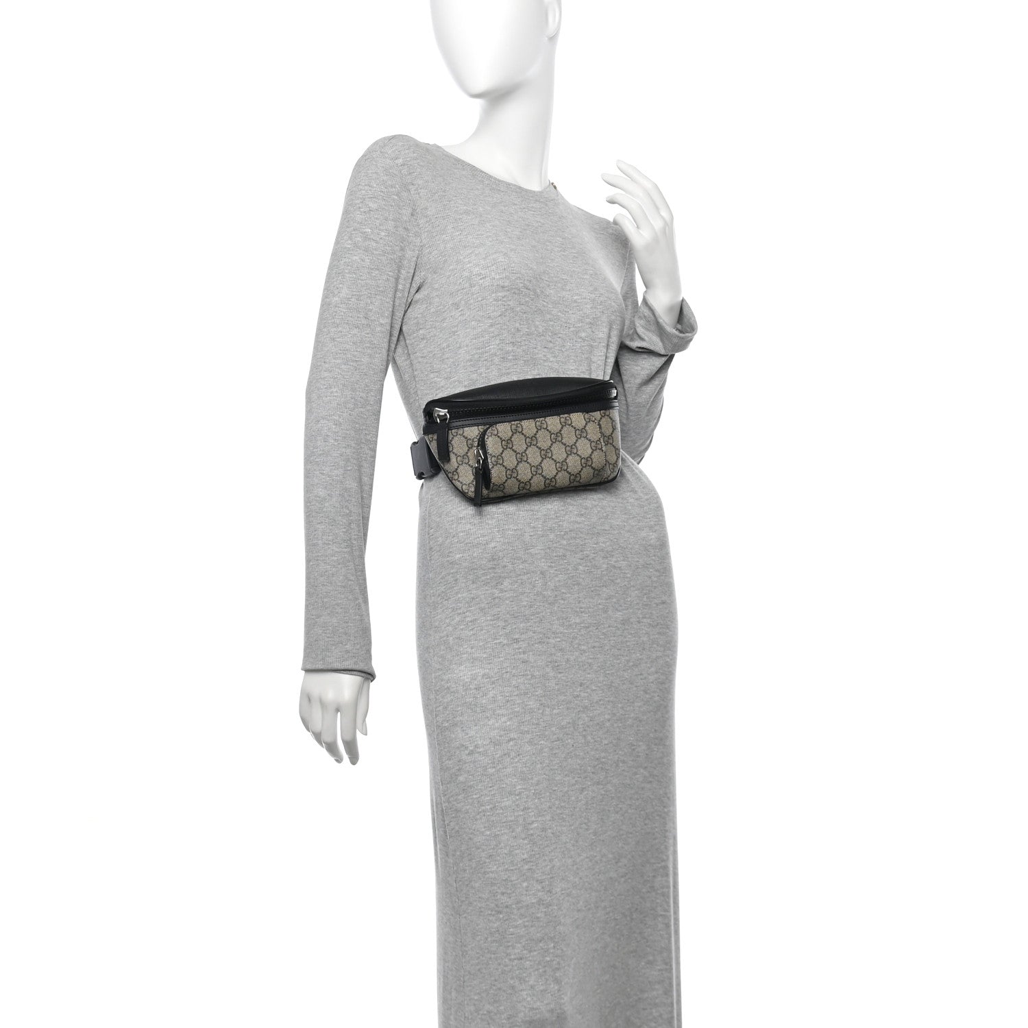 Gucci GG Supreme Monogram Belt Bag Black 2 of 10