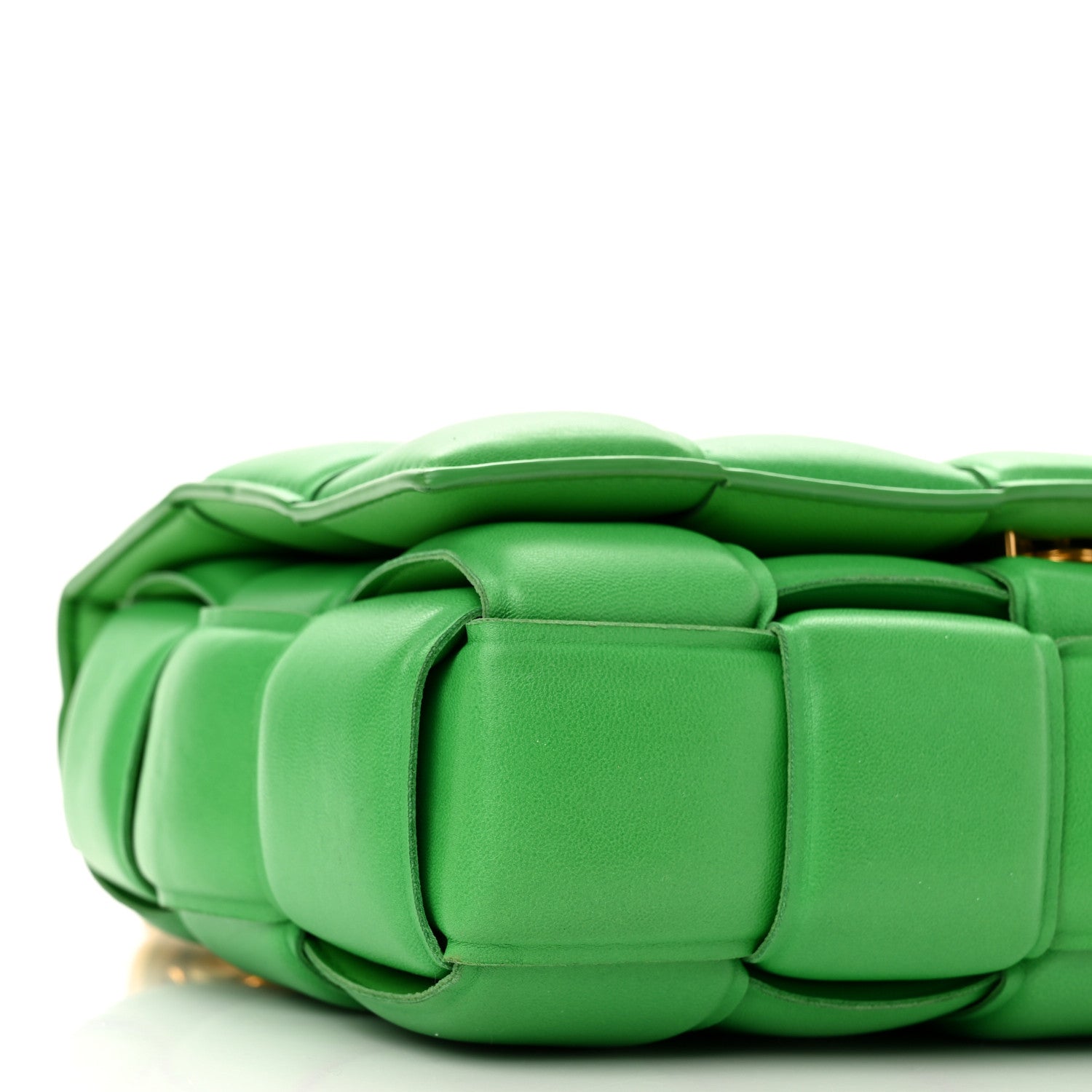 Bottega Veneta Lambskin Maxi Intreccio Padded Chain Cassette Crossbody Bag Grass 9 of 10