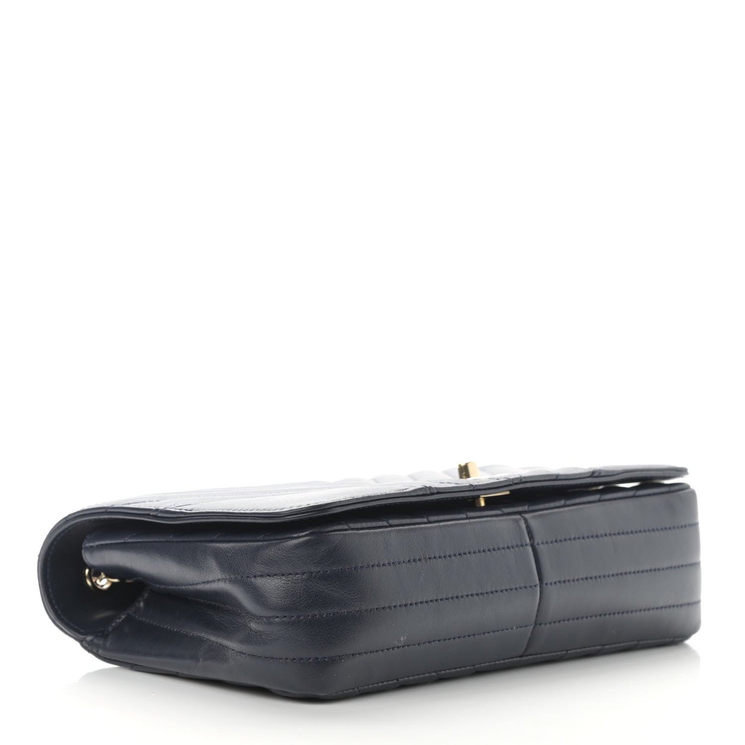 Chanel Calfskin Chevron Quilted Small Statement Flap Navy 4 of 15