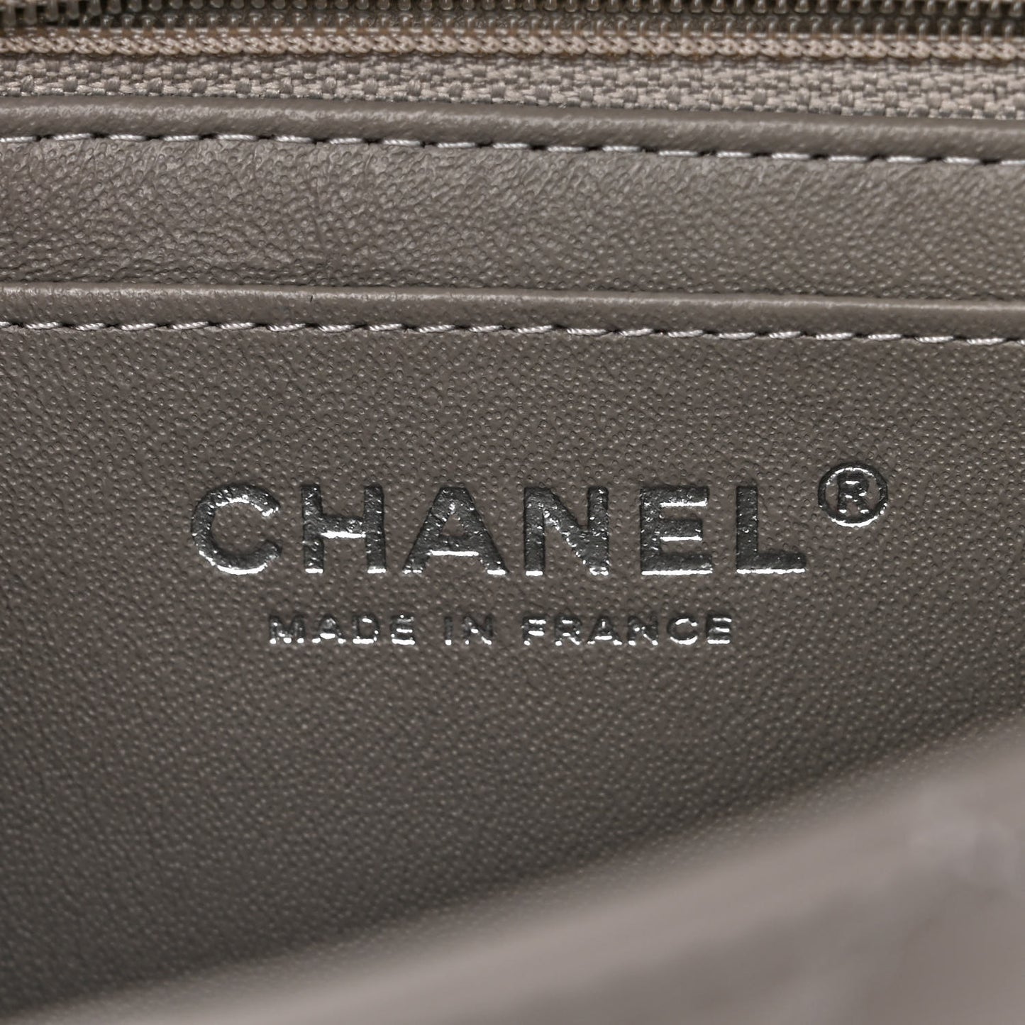 Lambskin Quilted Mini Rectangular Flap Grey