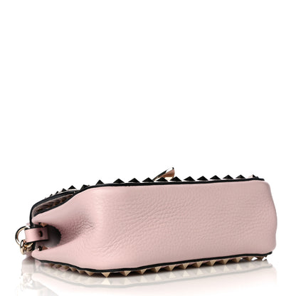 Valentino Garavani Grainy Calfskin Small Rockstud Top Handle Bag Rose Quartz 4 of 10