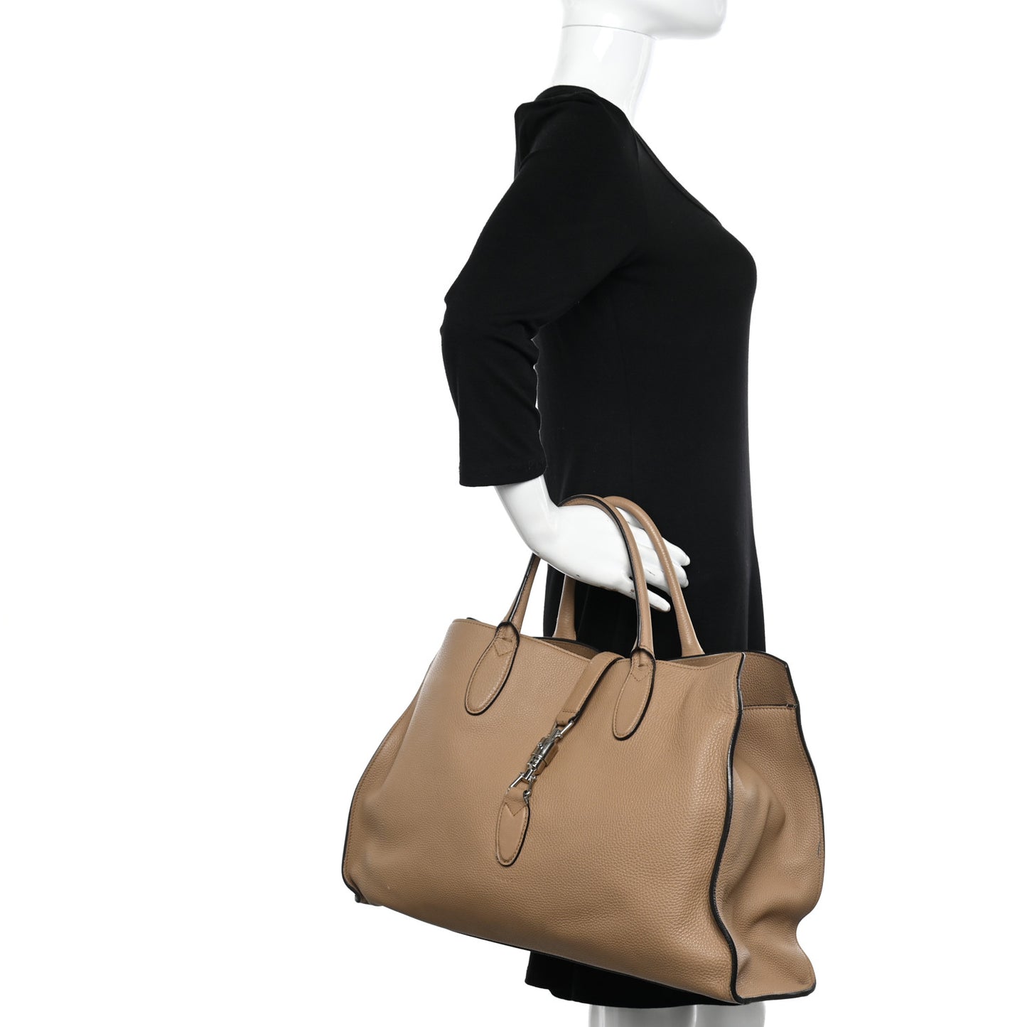 Soft Calfskin Medium Jackie Top Handle Bag Camel