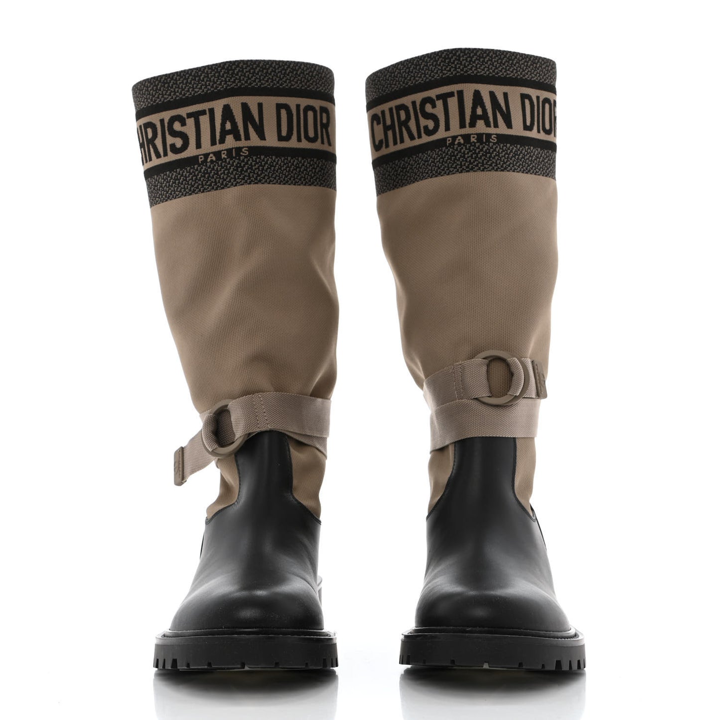 Technical Fabric Calfskin D-Major Boots 41 Taupe Black