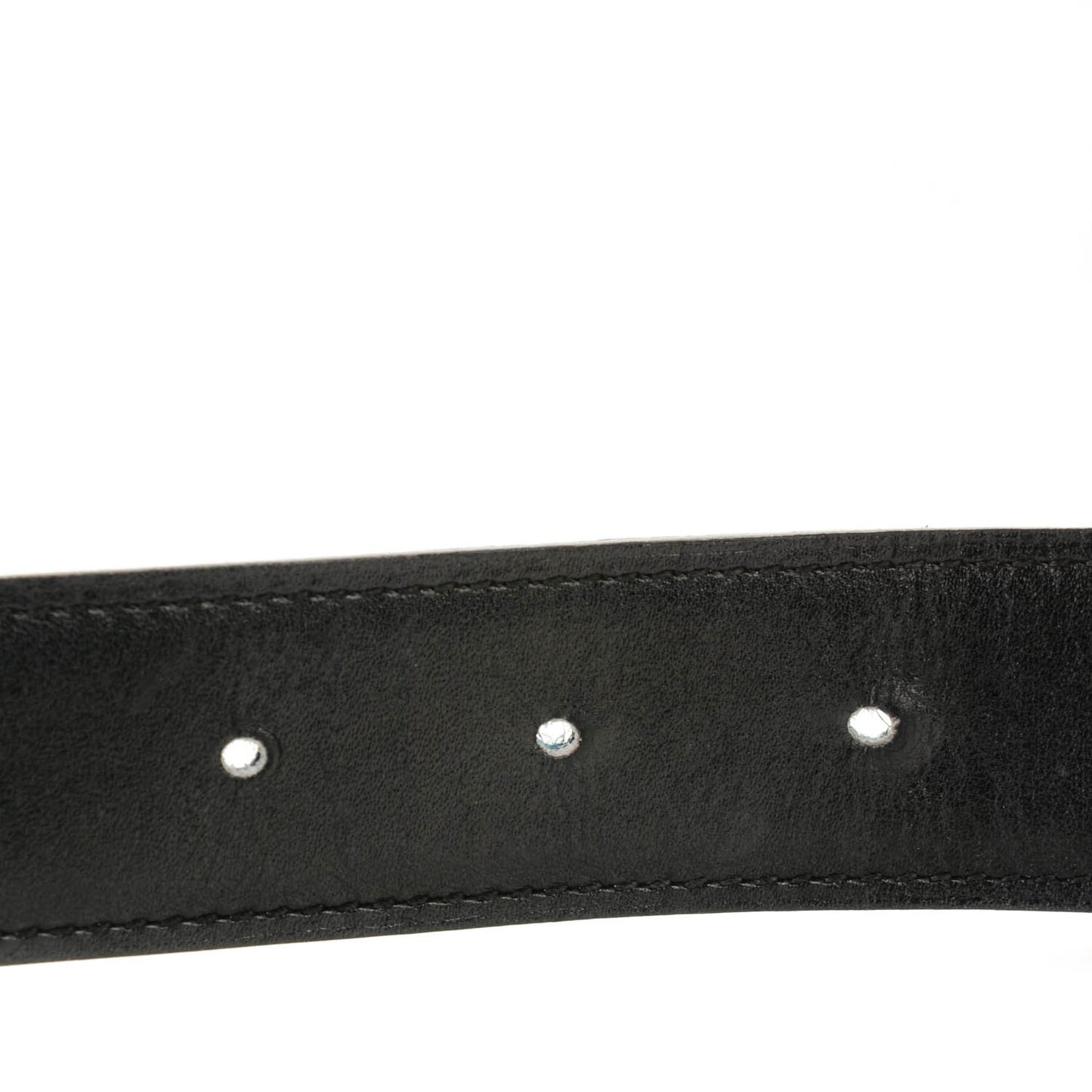 Box Taurillon Clemence 32mm H Belt 100 Black Blue Jean