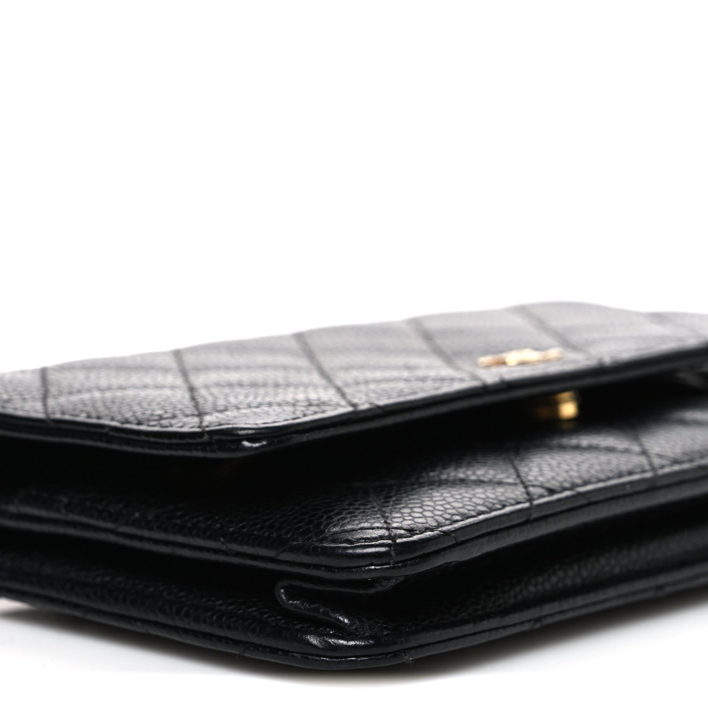 Caviar Quilted Wallet on Chain WOC Black