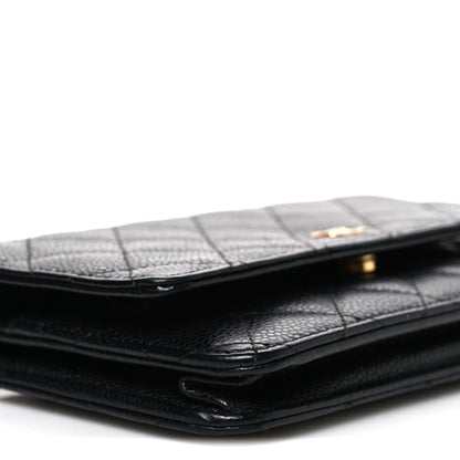 Chanel Caviar Quilted Wallet on Chain WOC Black 10 of 12