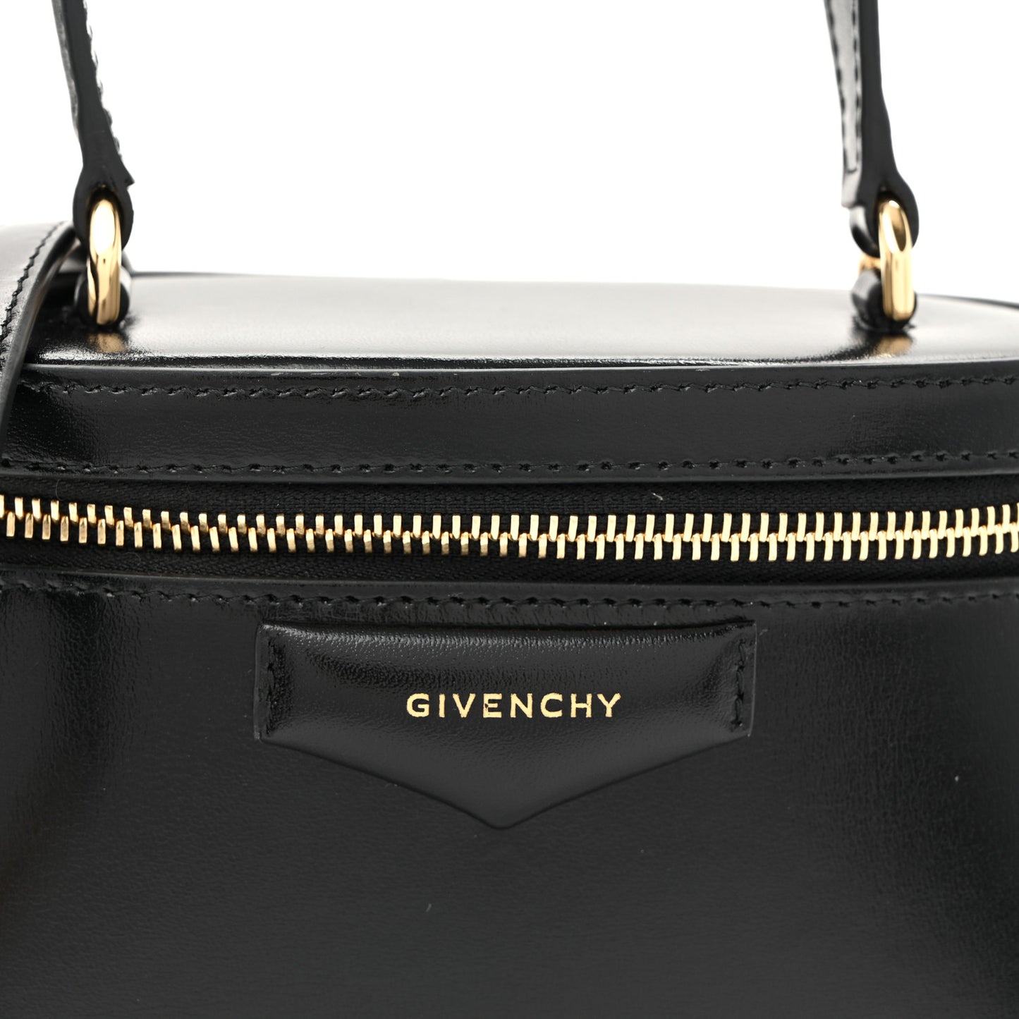 Box Calfskin Antigona Mini Vanity Bag With Chain Black