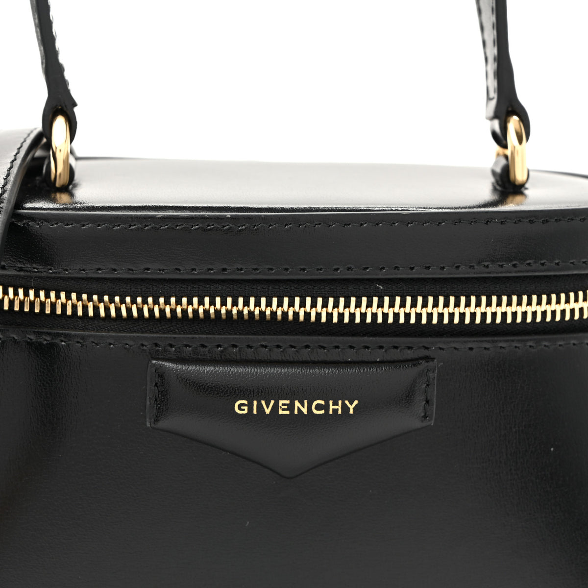 Box Calfskin Antigona Mini Vanity Bag With Chain Black